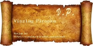 Viszlay Piroska névjegykártya